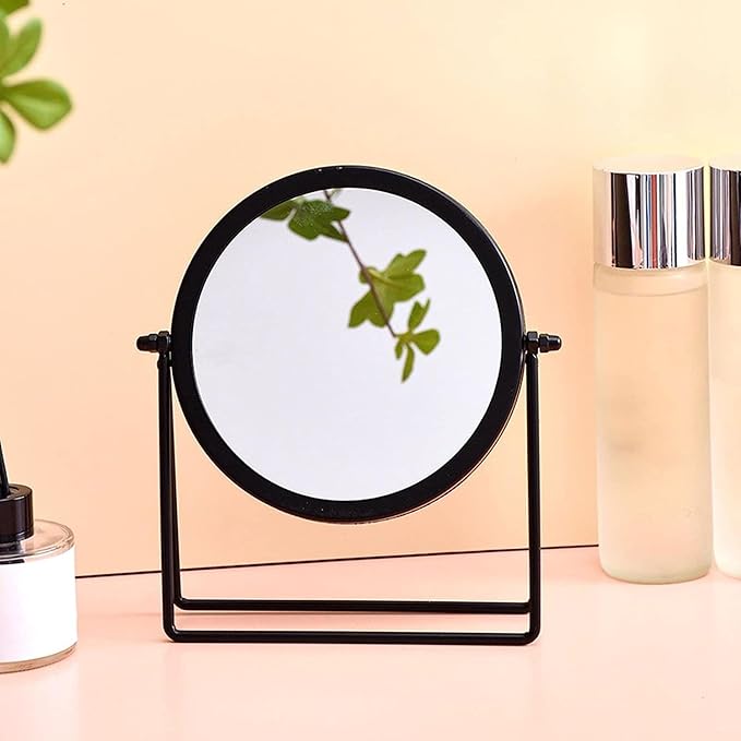 Rotatable Black Vanity Mirror-14295(SA2405-158) Cosmetic Organizer Apricot