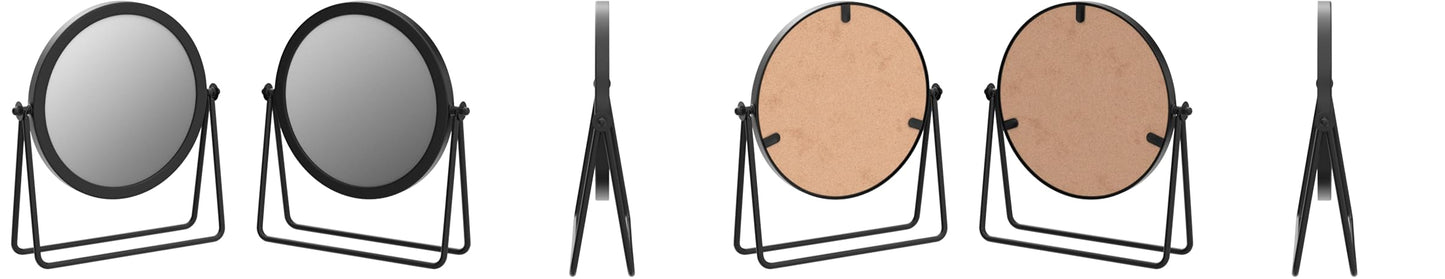 Rotatable Black Vanity Mirror-14295(SA2405-158) Cosmetic Organizer Apricot