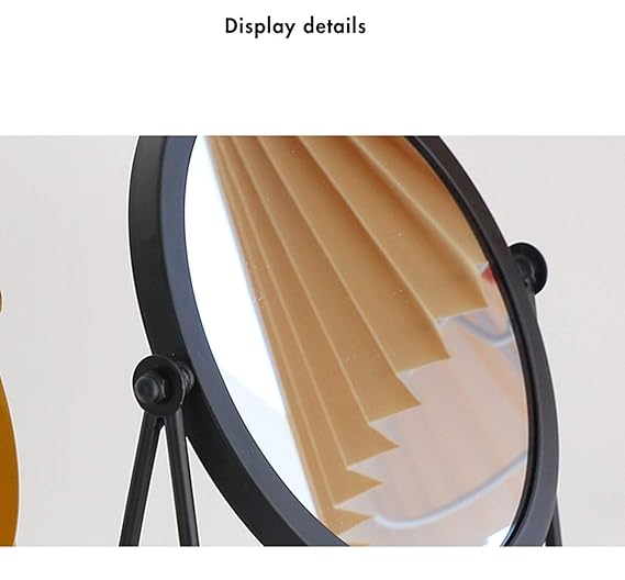 Rotatable Black Vanity Mirror-14295(SA2405-158) Cosmetic Organizer Apricot