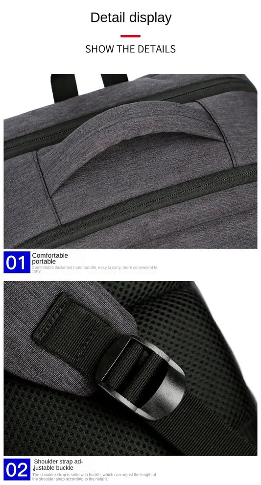 Large Capacity Multifunctional Extensible Rechargeable Hand-held Backpack-SA2408-271 Laptop Bag Apricot