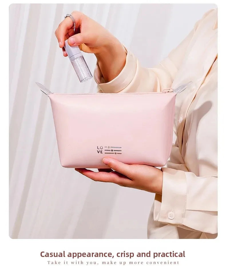 PU Waterproof Travel Cosmetic Bag-SA2408-281 Cosmetic Pouches Apricot