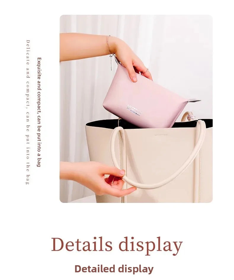 PU Waterproof Travel Cosmetic Bag-SA2408-281 Cosmetic Pouches Apricot