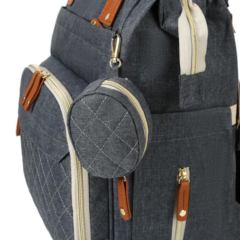 Large Diaper Backpack-SA2408-274(Grey) Blankets Apricot