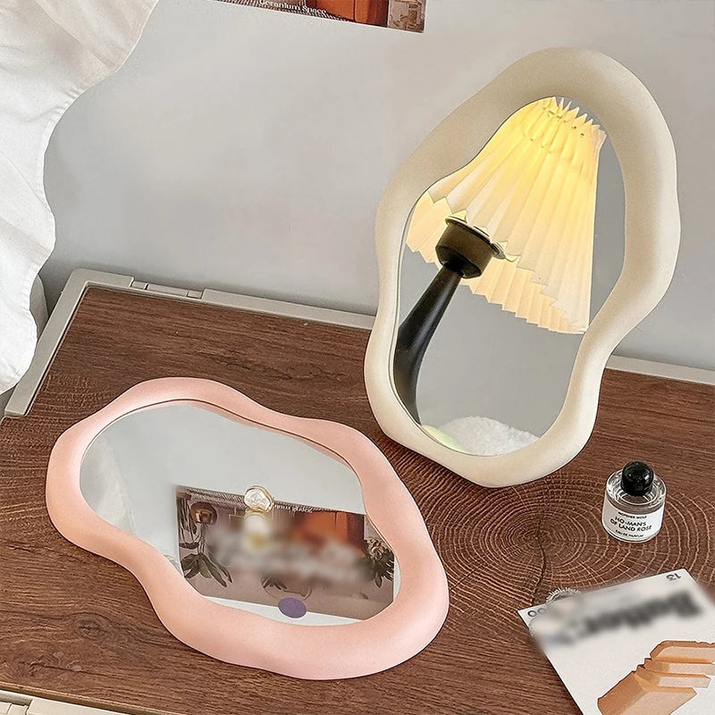 Cloud Makeup Mirror With Stand-SA2408-211 Mirror Apricot