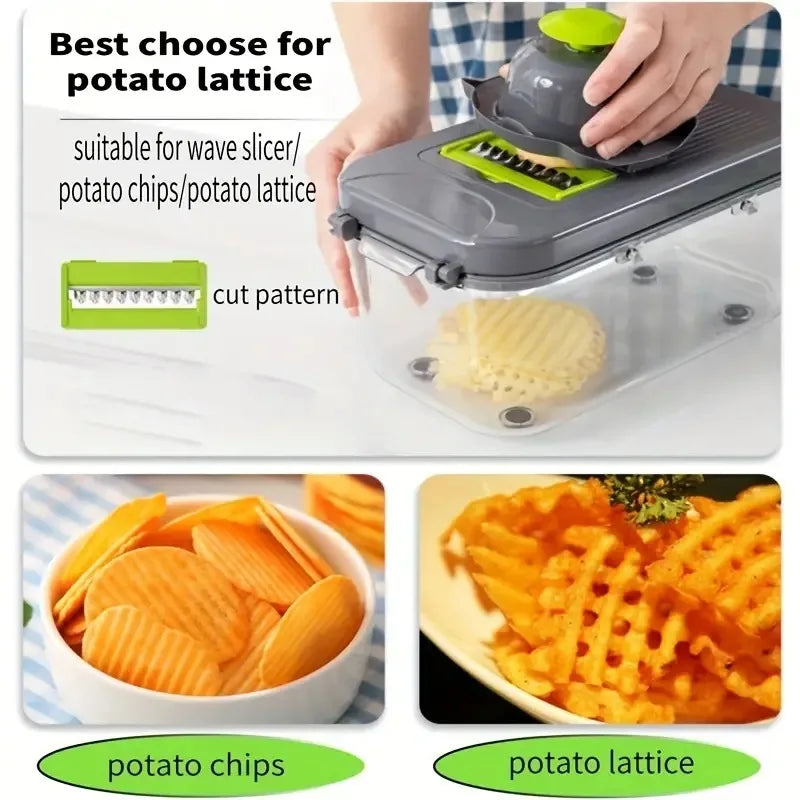 22PCs Multi-functional Food Chopper with Large Container-SA2411-47 Spice and sugar Jar Apricot