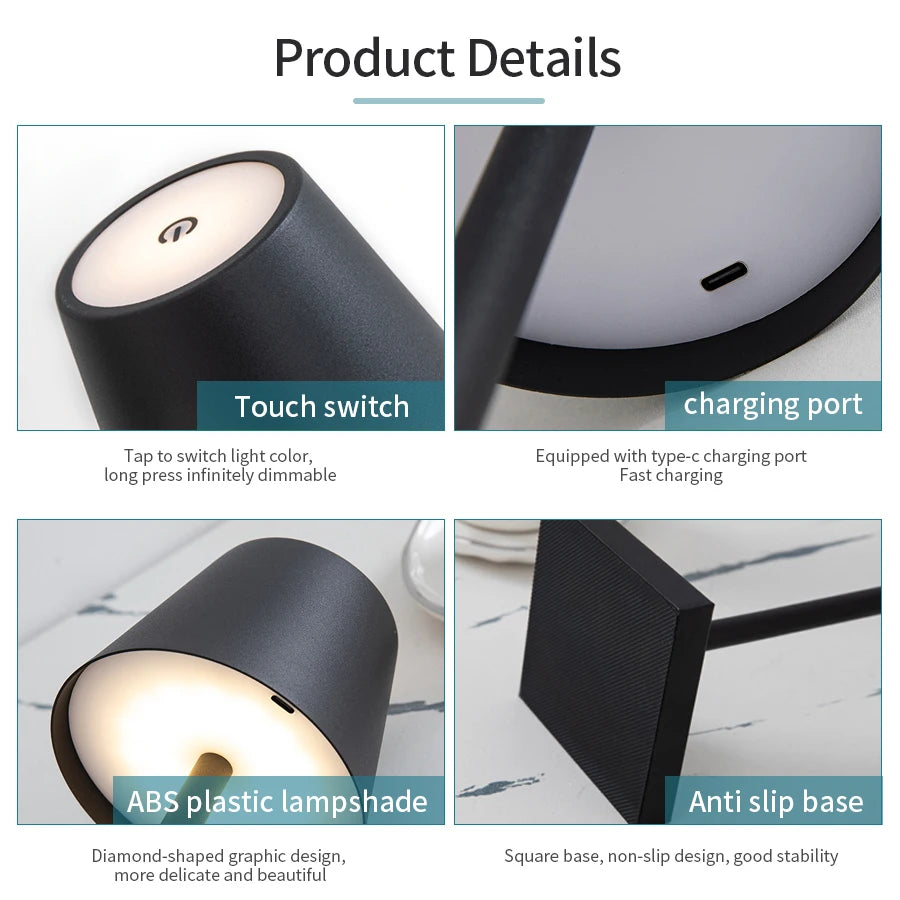 LED Bottle Light USB Rechargeable Touch Control Table Lamp-SA2411-67 Lamps Apricot