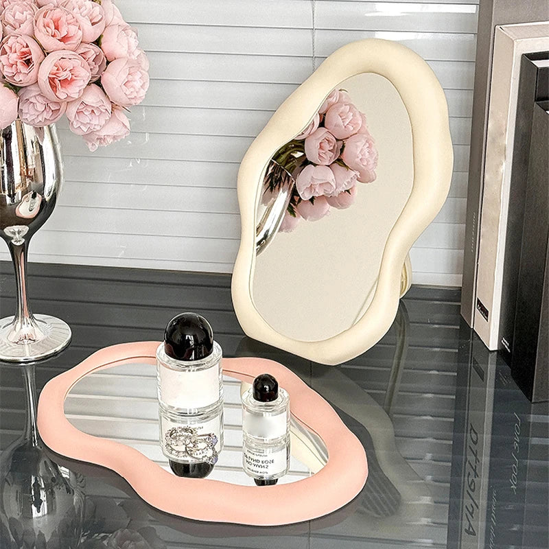 Cloud Makeup Mirror With Stand-SA2408-211 Mirror Apricot