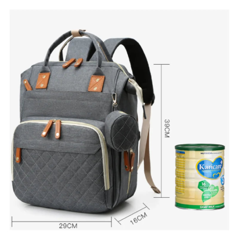 Large Diaper Backpack-SA2408-274(Grey) Blankets Apricot
