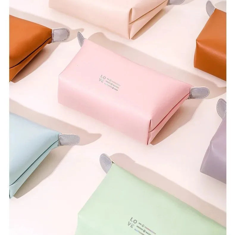 PU Waterproof Travel Cosmetic Bag-SA2408-281 Cosmetic Pouches Apricot