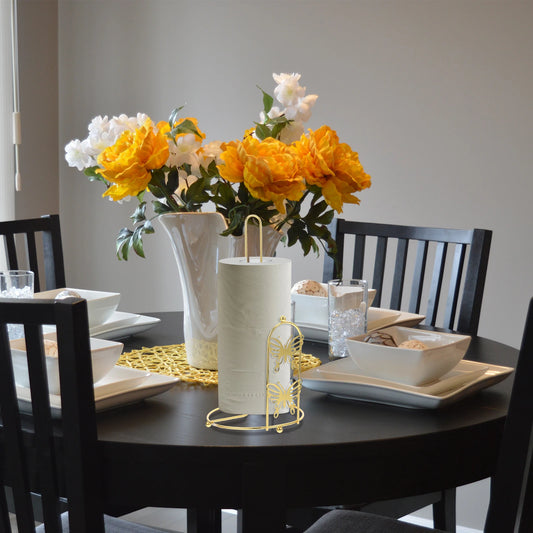 Stainless Steel Tissue Roll Holder-Butterfly Tissue Box Apricot