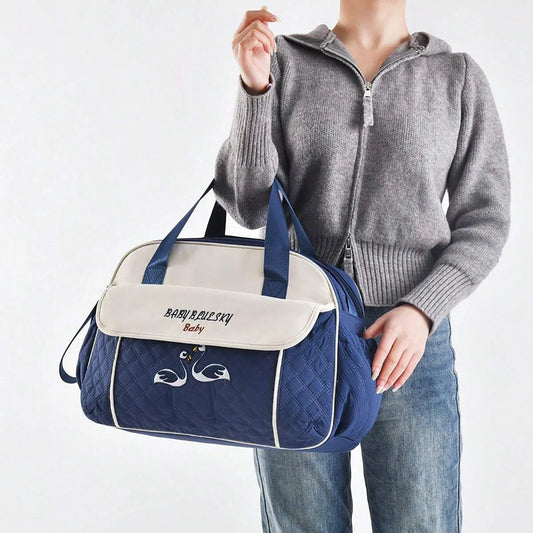 Multi function Mommy Bag with Large Capacity-SA2408-273(Blue) Blankets Apricot