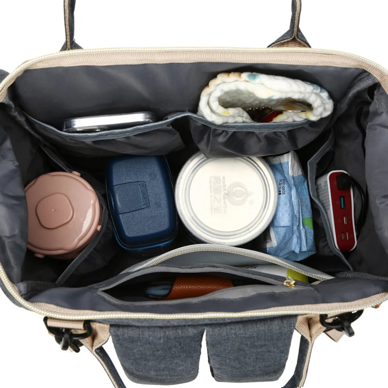 Large Diaper Backpack-SA2408-274(Grey) Blankets Apricot