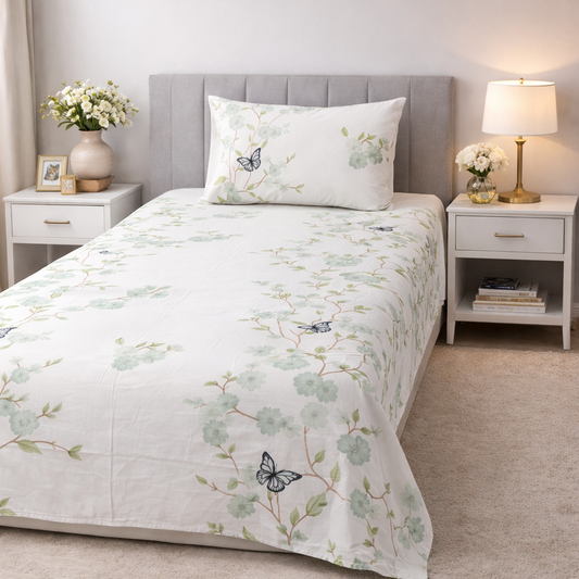 2Pcs Single Bed Sheet-DB163 single bed sheet Apricot