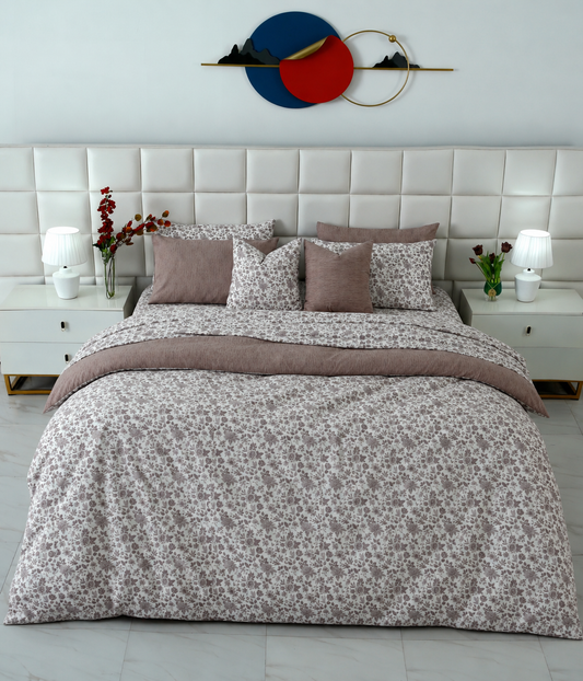 Cotton Quilt Cover- Floral Whisper Bed Sheets Apricot