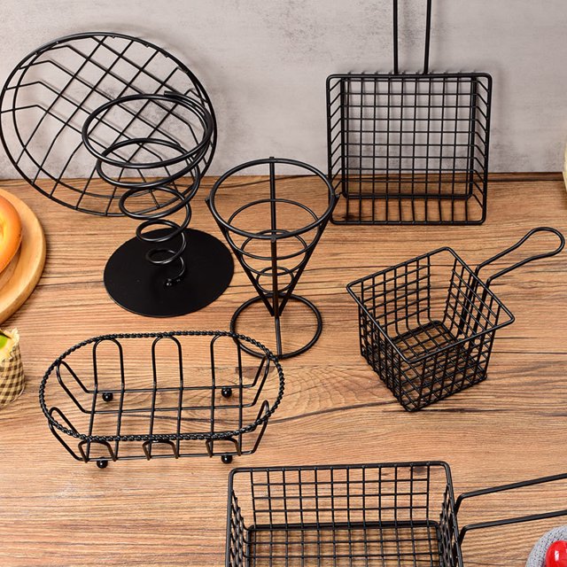 Stainless Steel Square Snack 5648Basket-Black Apricot