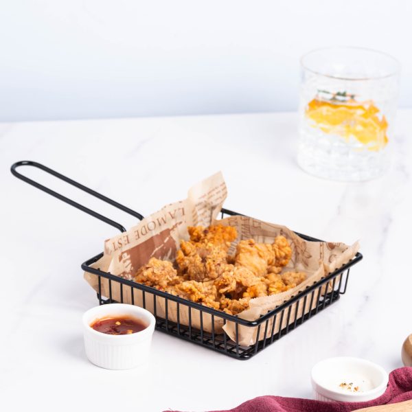 Stainless Steel Square Snack 5648Basket-Black Apricot