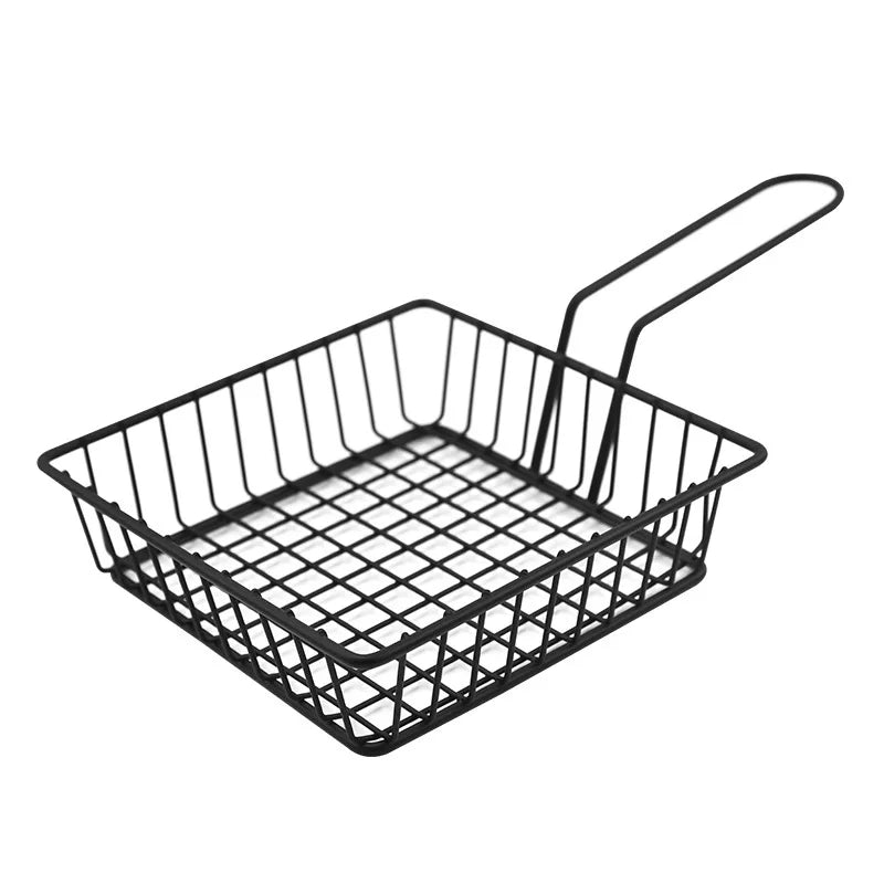 Stainless Steel Square Snack 5648Basket-Black Apricot