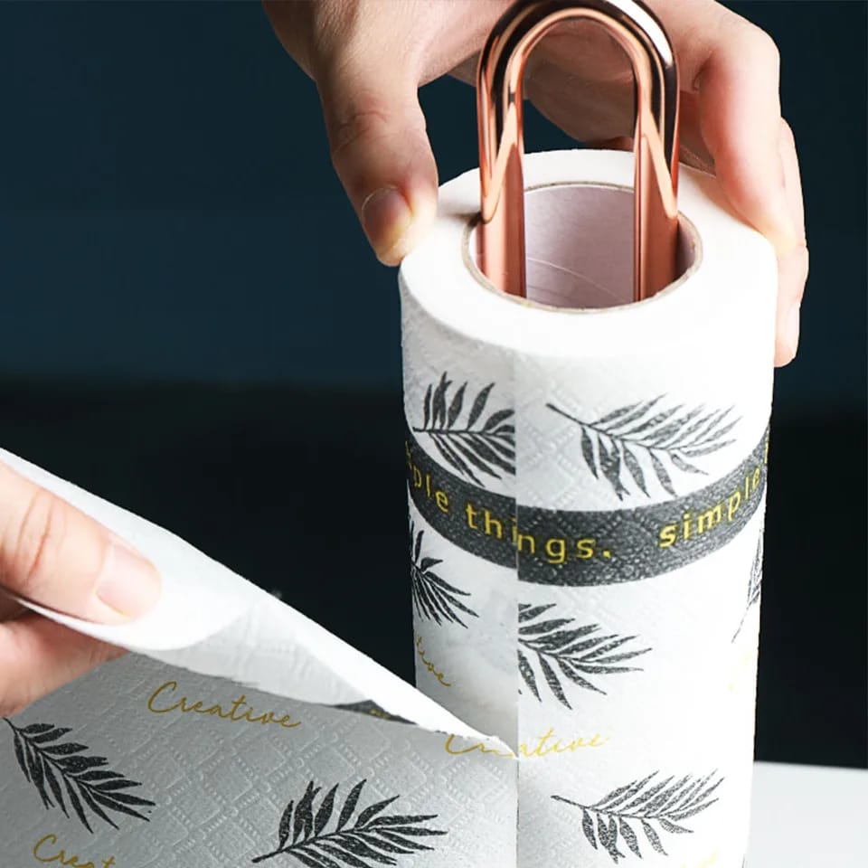 Stainless Steel Tissue Roll Holder-Rose Gold Tissue Box Apricot