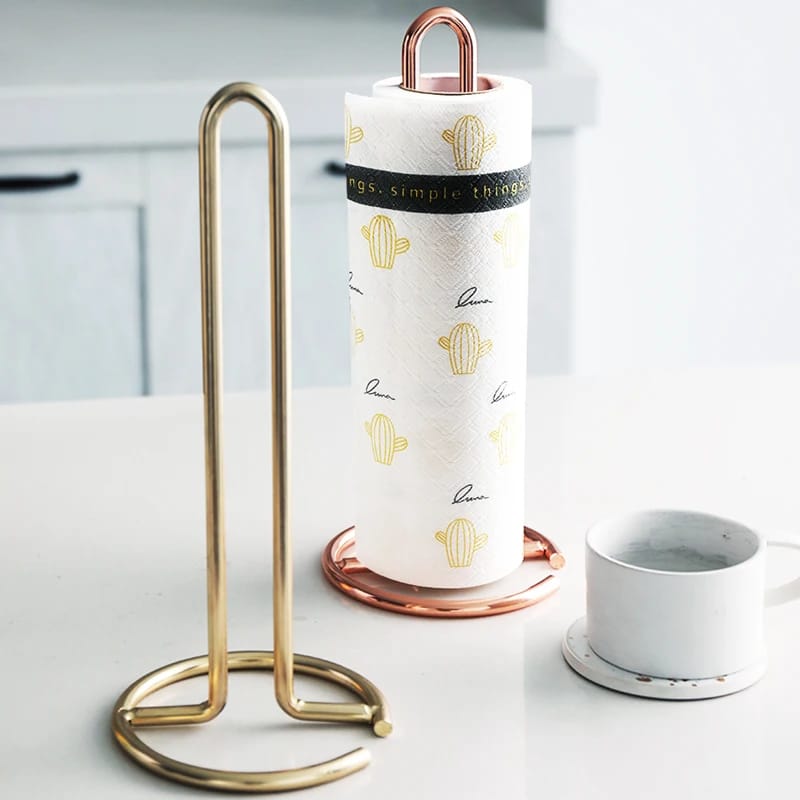 Stainless Steel Tissue Roll Holder-Rose Gold Tissue Box Apricot
