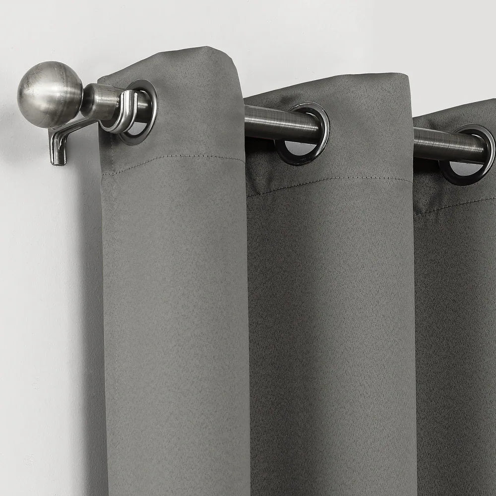 2 PCs Blackout Room Curtains-Grey Curtains Apricot