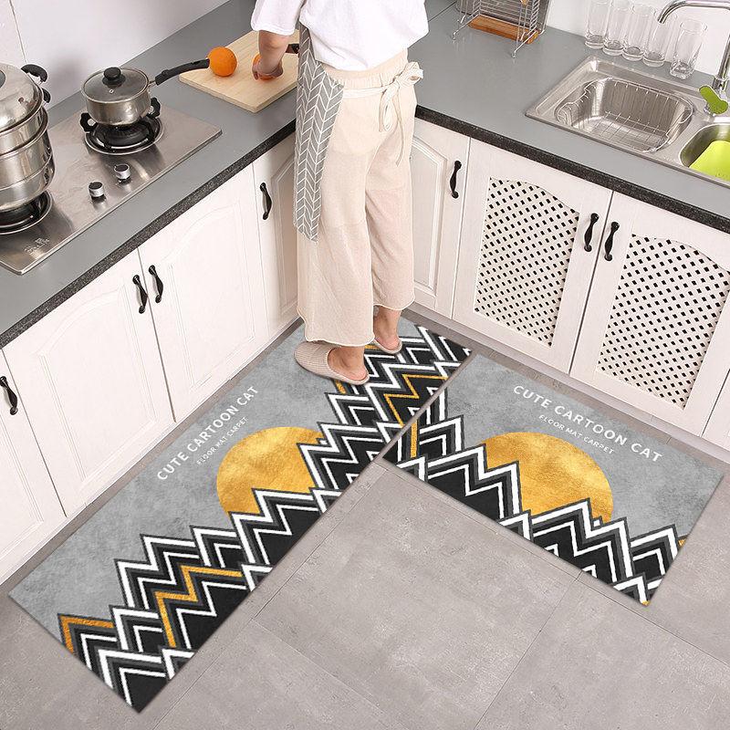 Anti slip Kitchen Floor Mat SetSun Set Apricot