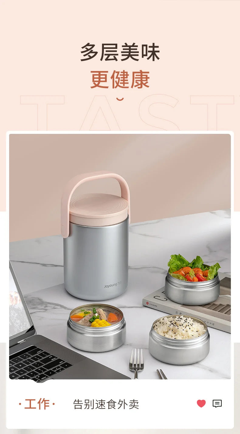 Thermal Insulated Lunch Box Stainless Steel5558(SA2405-46)-Brown Apricot