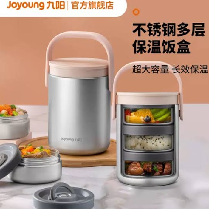Thermal Insulated Lunch Box Stainless Steel5558(SA2405-46)-Brown Apricot