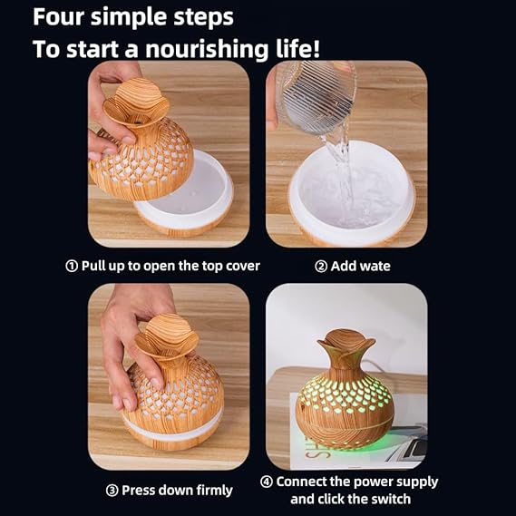 Ultrasonic Aromatherapy Air Humidifier-5863-(SA2405-198) Apricot