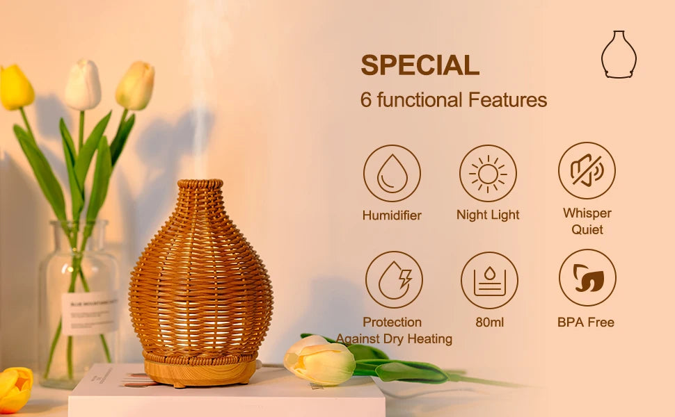 Ultrasonic Aromatherapy Air Humidifier-Beige(SA2405-189) Apricot