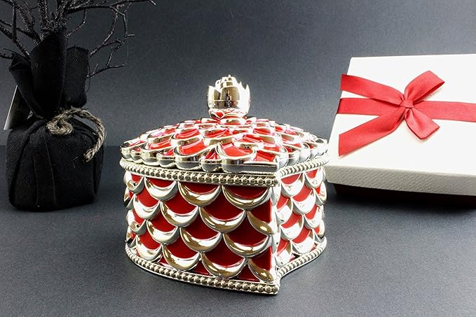 Vintage Design Treasure Jewelry Box-Heart Cosmetic Organizer Apricot