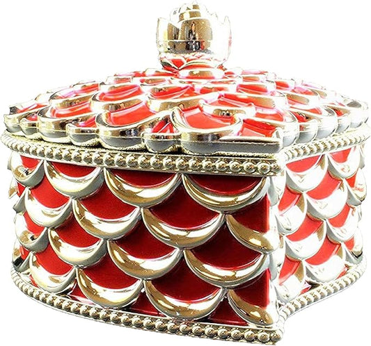 Vintage Design Treasure Jewelry Box-Heart Cosmetic Organizer Apricot