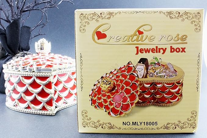 Vintage Design Treasure Jewelry Box-Heart Cosmetic Organizer Apricot