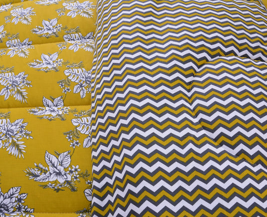 1 PC Double Winter Comforter-Mustard Garden Comforters Apricot