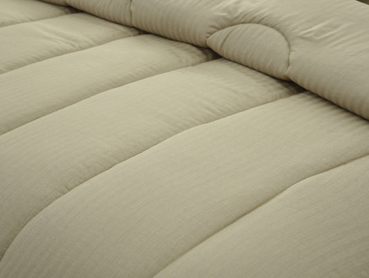 1 PC Double Winter Razai-Beige Stripes Comforters Apricot