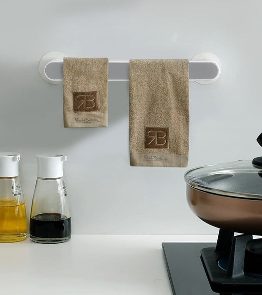 2 PCs RB Embroidered Kitchen Towels- L/Brown