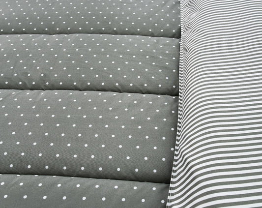 1 PC Double Winter Comforter-Grey Polka Comforters Apricot