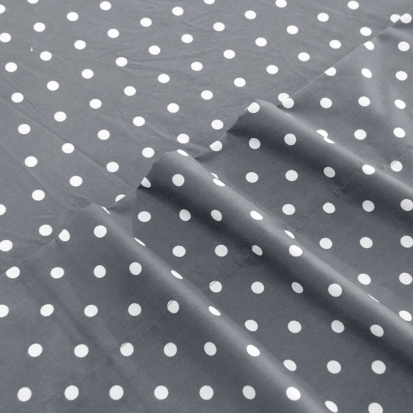 Fitted Bed Sheet-Grey Polka Fitted Sheets Apricot