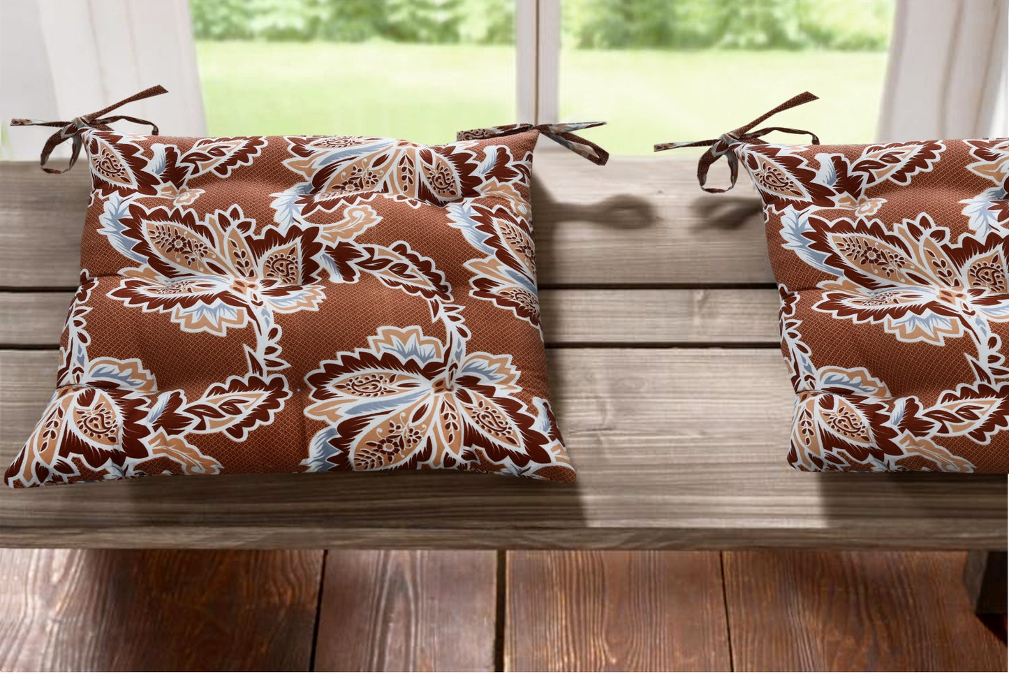Digital Printed Chair Seaters- CS005 cushions Apricot