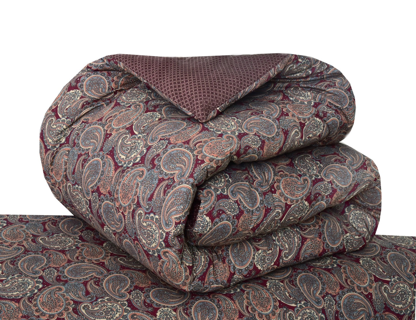 1 PC Single Comforter-Maroon Paisleys Comforters Apricot