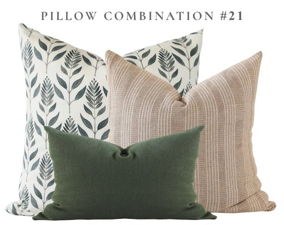 3 PCs Digital Printed Cotton Cushions-Emerald cushions Apricot