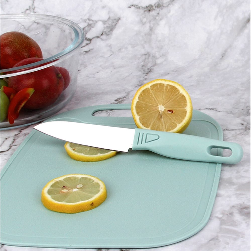4 PCs Cutting Board With Knife Set(5299)-Green