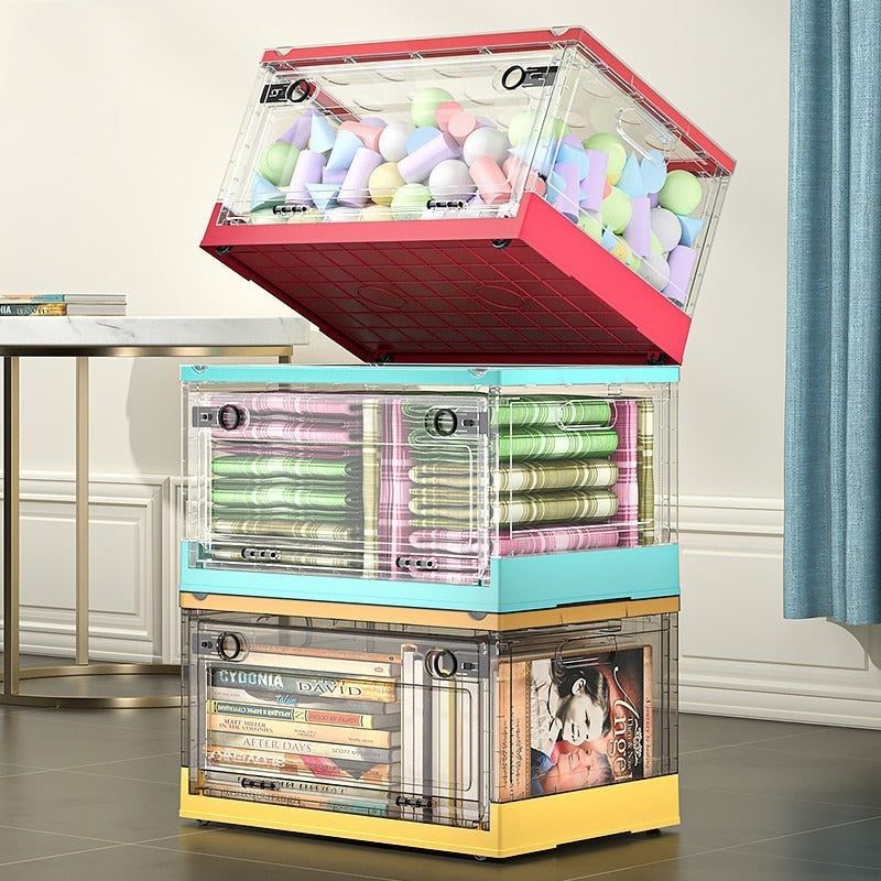 Multifunctional Folding Transparent  storage box-With Lid Cover