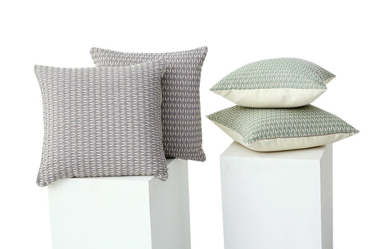 2 PCs 3D Embroidered Cushions-5437Grey