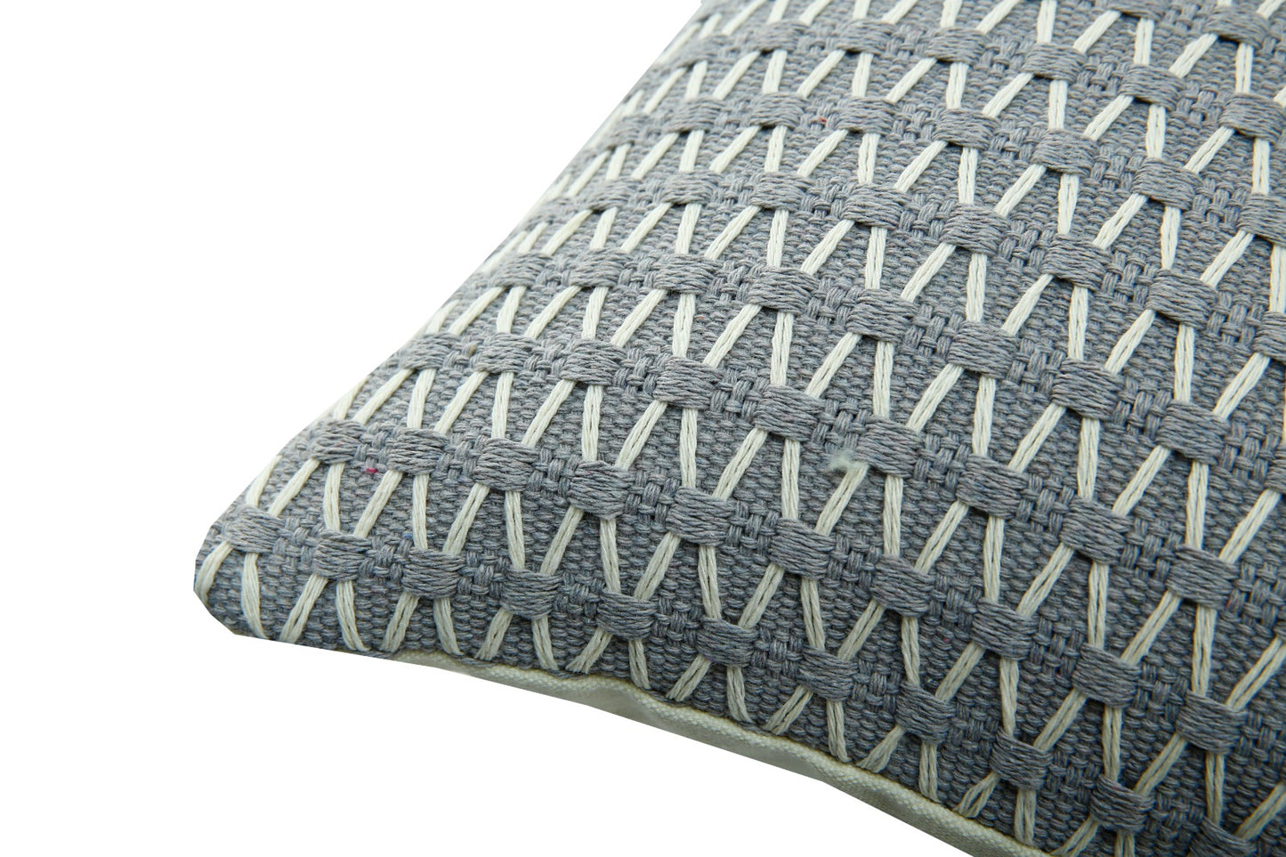 2 PCs 3D Embroidered Cushions-5437Grey