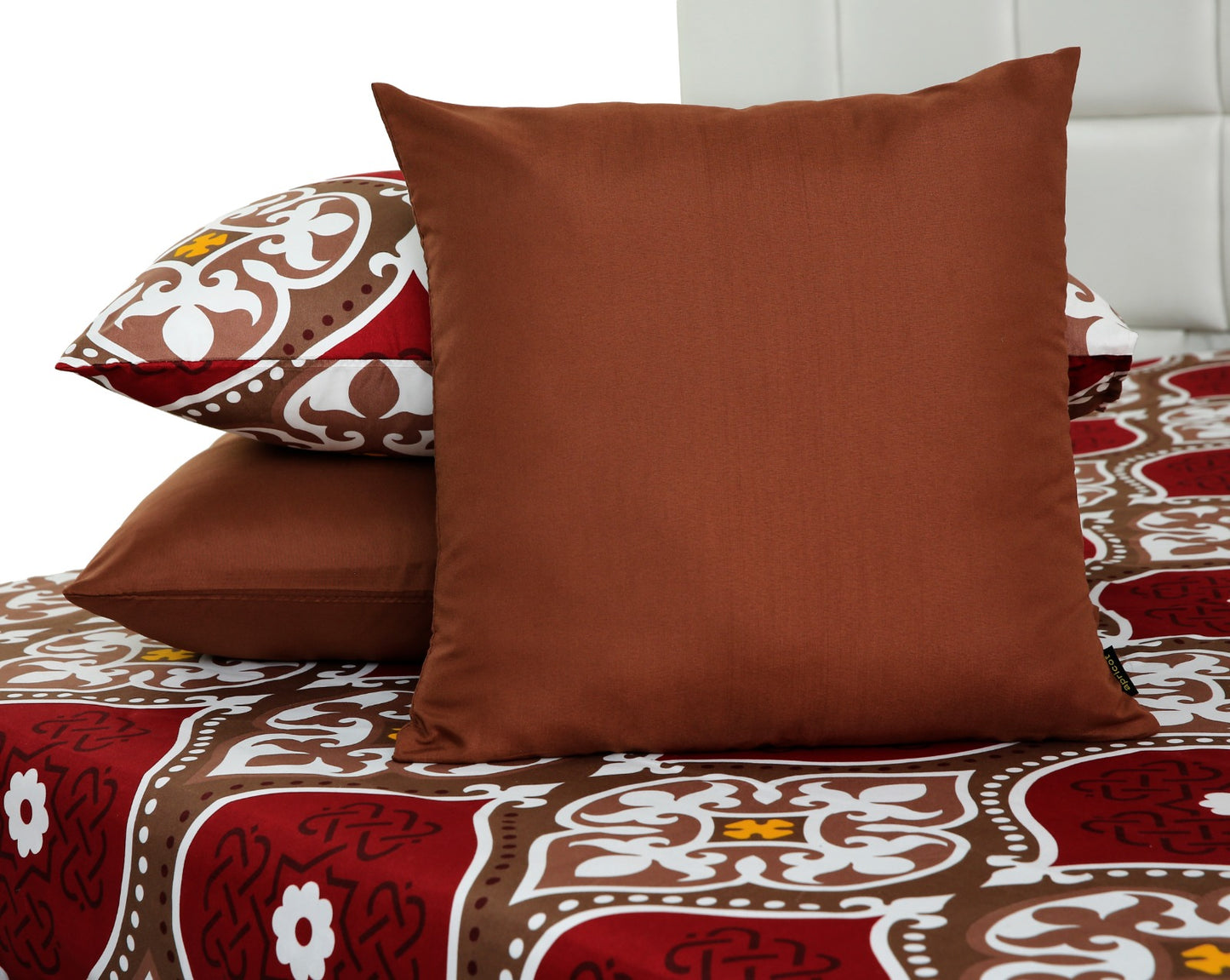 5 PCs Single Comforter Set-Brown Crown Comforters Apricot