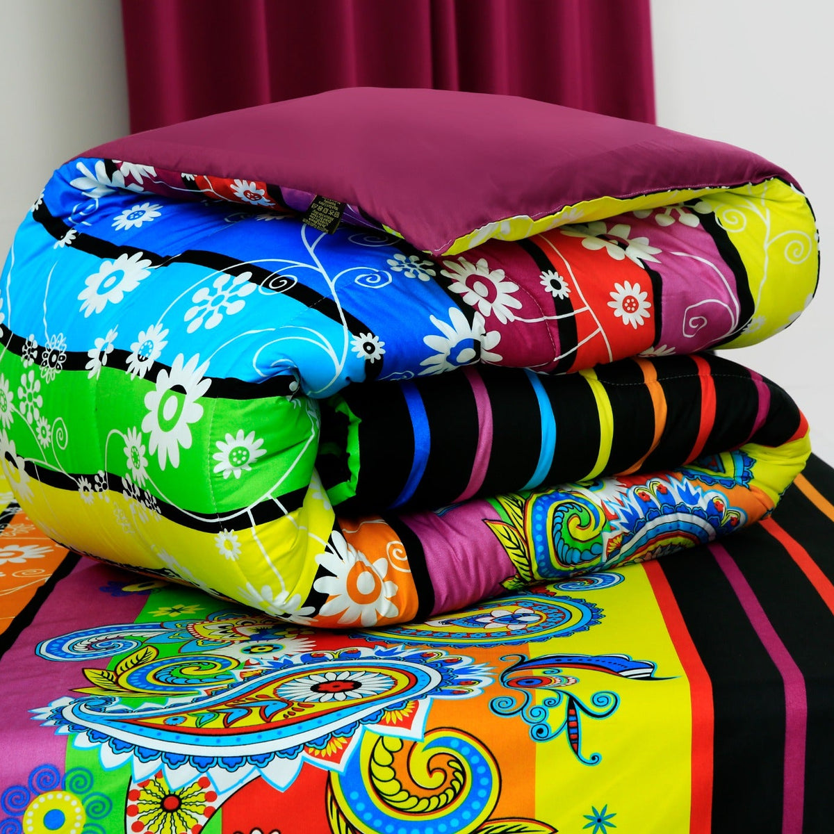 8 PCs Winter Comforter Set-Multi Flowers Comforters Apricot