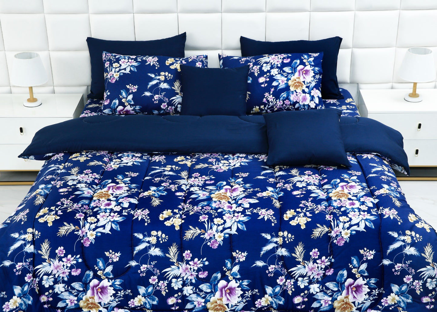 8 PCs Winter Comforter Set-14928 Aster Comforters Apricot