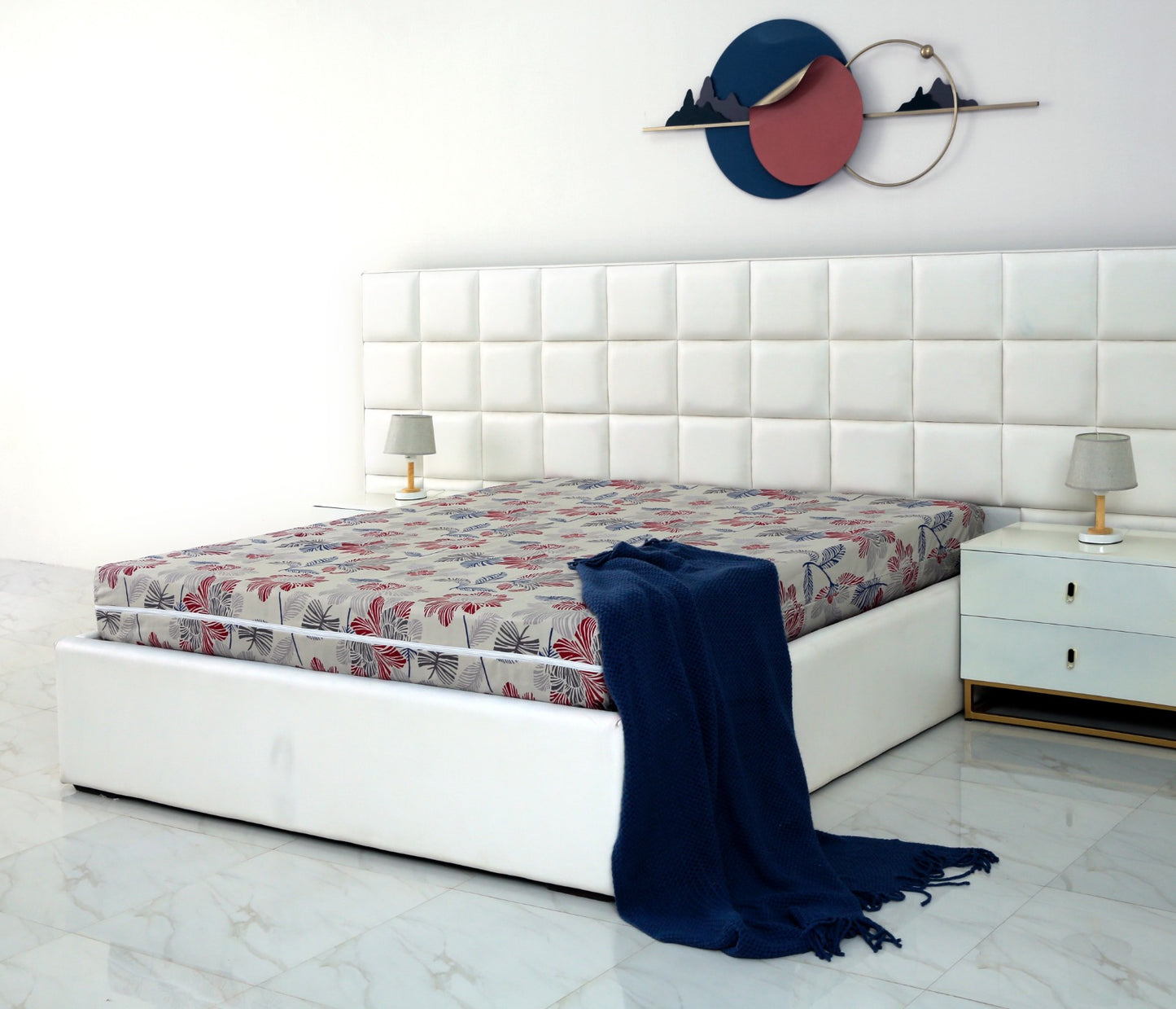 Zipper Mattress Cover Printed-Cherry Blosoom Protectors Apricot