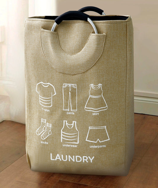 Eva Laundry Basket-Beige(LAUNDRY)  Apricot