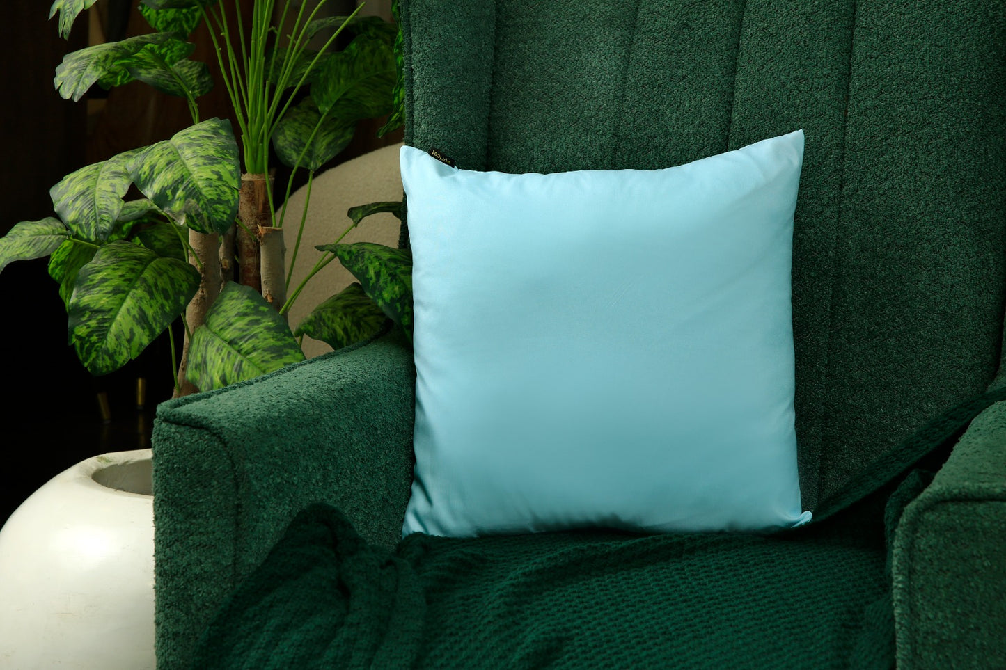 4 PCs Digital Printed Cotton Cushions-Ocean Blue cushions Apricot